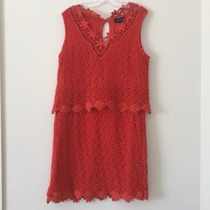 Top shop orange crochet dress